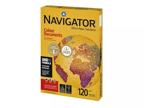 Een Kopieerpapier Navigator Colour Documents A4 120gr wit 250vel koop je bij Van Leeuwen Boeken- en kantoorartikelen