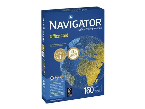 Een Kopieerpapier Navigator Office Card A3 160gr wit 250 vel koop je bij Unimark Office B.V.