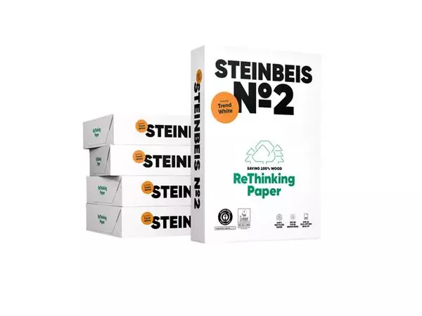 Een Kopieerpapier Steinbeis No2 A4 80gr wit 500vel koop je bij NiceSupplies.nl