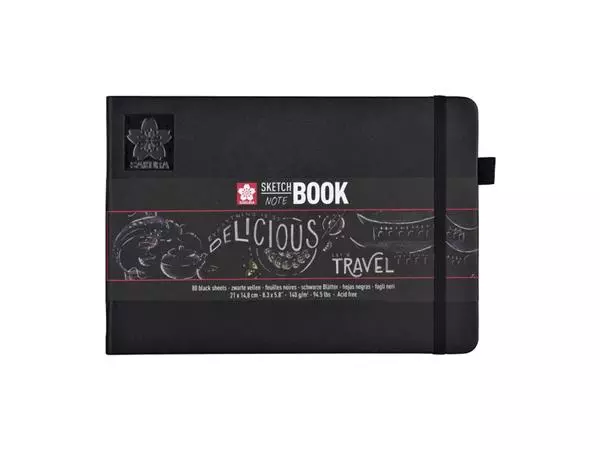 Een Schets-notitieboek Sakura A5 140gr 80vel zwart koop je bij KantoorProfi België BV