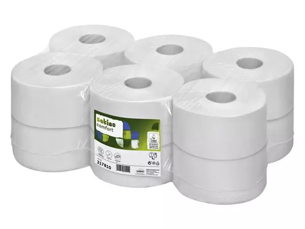 Een Toiletpapier Satino Comfort JT1 2-laags 180m wit 317810 koop je bij Van Hoye Kantoor BV
