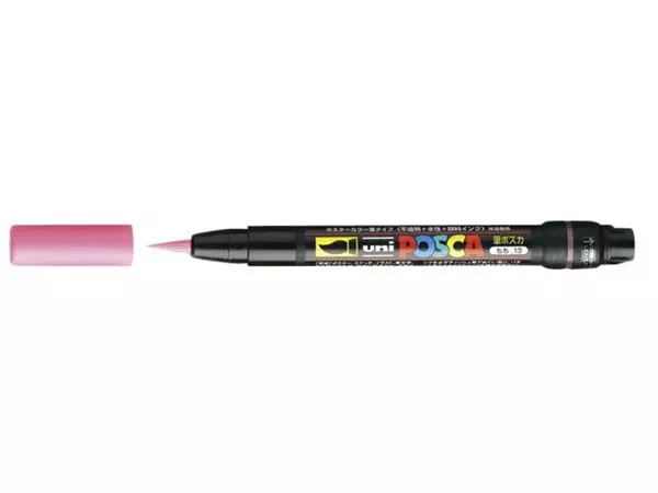 Een Brushverfstift Posca PCF350 1-10mm rood koop je bij Totaal Kantoor Goeree