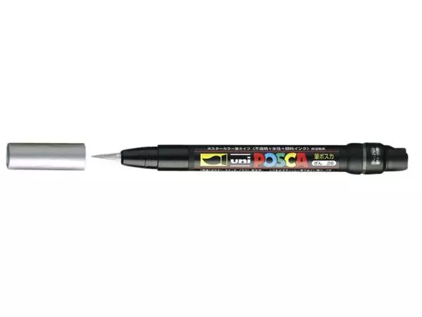 Een Brushverfstift Posca PCF350 1-10mm zilver koop je bij EconOffice