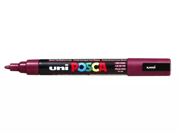 Verfstift Posca PC5M medium wijnrood