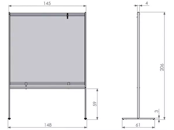 Een Scheidingswand Nobo vrijstaand doorzichtig PVC 1480x2060mm koop je bij NiceSupplies.nl