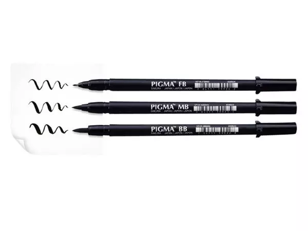 Een BRUSHPEN SAKURA PIGMA MEDIUM ZWART koop je bij Kantoorvakhandel van der Heijde