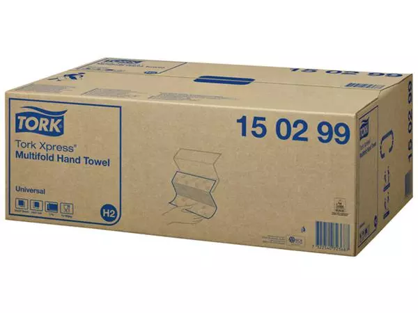 Een Handdoek Tork H2 Xpress Universal multifold 2-laags 213x234mm 20x237 vel wit 150299 koop je bij Buro De Peuter