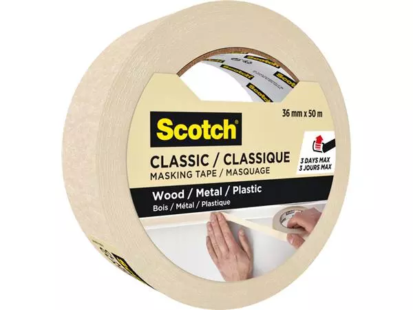 Een Afplaktape Scotch Classic 36mmx50m beige koop je bij Buro De Peuter