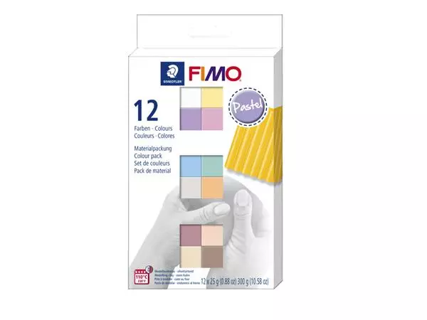 Een Klei Fimo soft colour pak à 12 pastel kleuren koop je bij NiceSupplies.nl