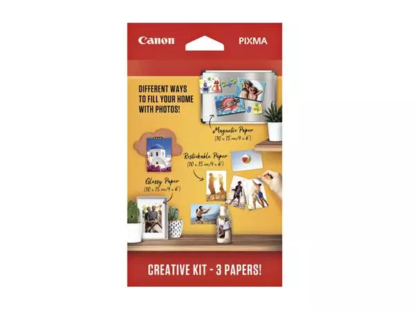 Een Fotopapier Canon creatieve kit met 3 soorten papier koop je bij EconOffice