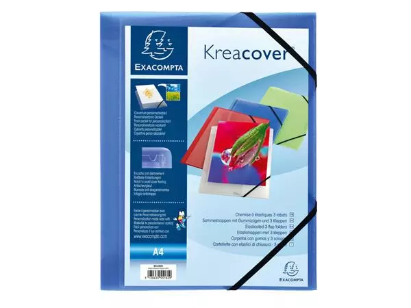 Een Elastomap Exacompta Kreacover A4 3 kleppen PP assorti koop je bij NiceSupplies.nl