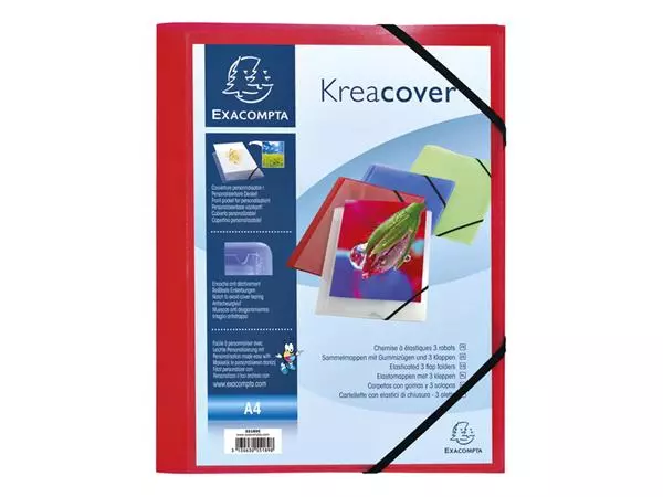 Een Elastomap Exacompta Kreacover A4 3 kleppen PP assorti koop je bij Unimark Office B.V.