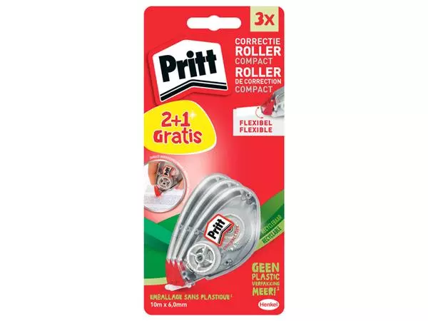 Een Correctieroller Pritt Compact Flex 6mm x 10m blister 2+1 gratis koop je bij Unimark Office B.V.