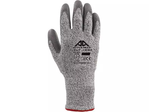 Handschoen ActiveGear snijbestendig grijs 10/XL