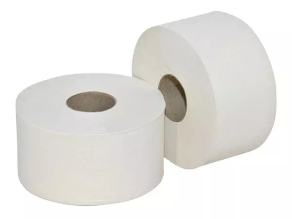 Een Toiletpapier Euro Products Q5 mini jumbo 2l recycled 180m wit 240218 koop je bij Kantoorvakhandel van der Heijde