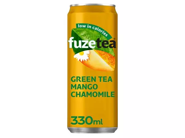 Een Frisdrank Fuze Tea Green Tea mango chamomile blik 330ml koop je bij MV Kantoortechniek B.V.