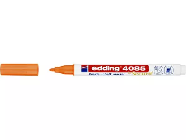 Een Krijtstift edding 4085 by Securit rond 1-2mm neon oranje koop je bij Buro De Peuter