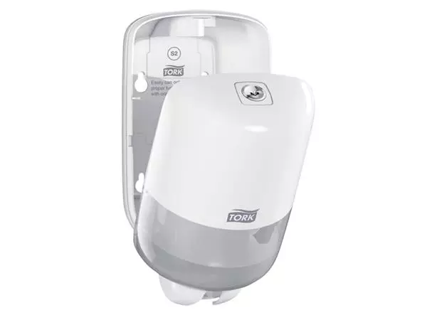 Een Zeepdispenser Tork S2 Elevation klein 475ml wit 561000 koop je bij Buro De Peuter