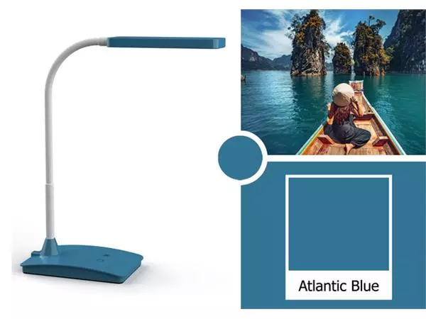 Een Bureaulamp MAUL Pearly LED voet dimbaar colour vario atlantic blue koop je bij Kantoorvakhandel van der Heijde