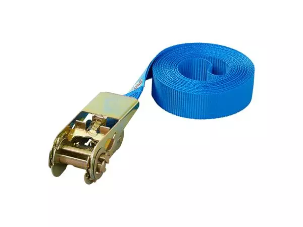 Spanband ProPlus blauw met ratel 5m