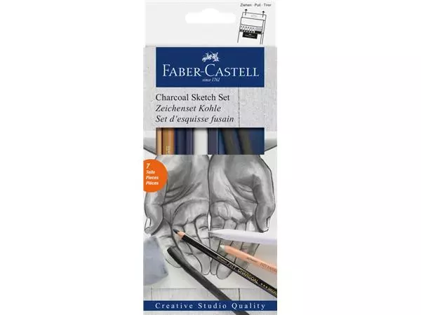 Een Houtskool Faber-Castell set 7-delig koop je bij EconOffice