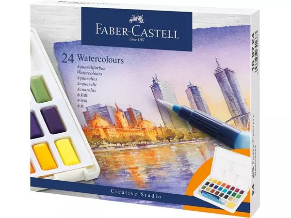 Een Waterverf Faber-Castell assorti palet à 24 stuks koop je bij Alles voor uw kantoor