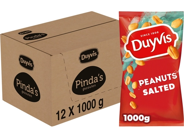 Een PINDA DUYVIS GEZOUTEN ZAK 1000 GRAM koop je bij Kantoorvakhandel van der Heijde