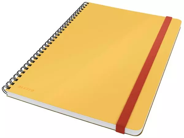 Een Notitieboek Leitz Cosy B5 160blz 100gr spiraal lijn geel koop je bij Unimark Office B.V.