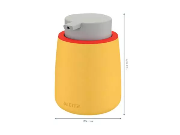 Een Handzeepdispenser Leitz Cosy voor handzeep 300ml geel koop je bij Buro De Peuter