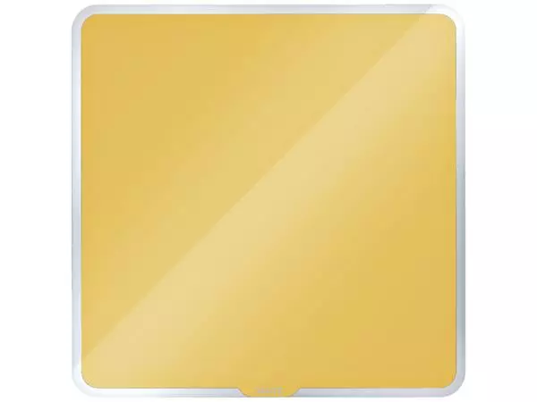 Een Glasbord Leitz Cosy magnetisch 450x450mm geel koop je bij Van Leeuwen Boeken- en kantoorartikelen