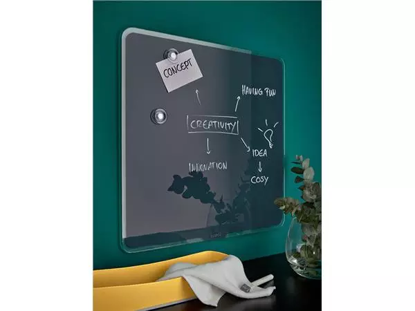 Een Glasbord Leitz Cosy magnetisch 450x450mm grijs koop je bij NiceSupplies.nl