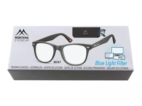 Een Leesbril Montana blue light filter +3.00 dpt zwart koop je bij KantoorProfi België BV