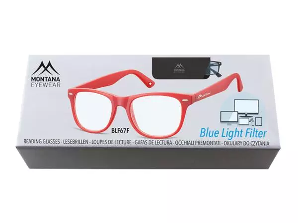 Een Leesbril Montana +2.00 dtp blue light filter rood koop je bij NiceSupplies.nl