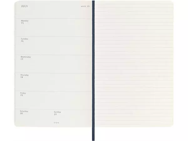 Een Agenda 2023/2024 Moleskine 18M Planner Weekly 7dag/1pagina large 130x210mm soft cover saffier blauw koop je bij Kantoorvakhandel van der Heijde