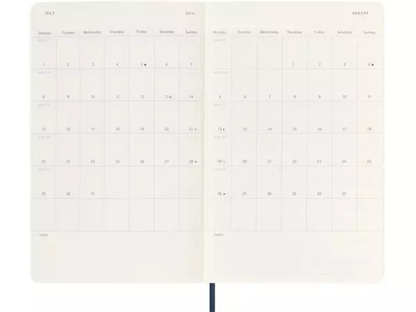 Een Agenda 2023/2024 Moleskine 18M Planner Weekly 7dag/1pagina large 130x210mm soft cover saffier blauw koop je bij Unimark Office B.V.