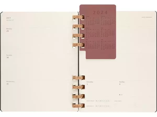 Een Life planner 2024 Moleskine 7dag/2pagina's extra large190x250mm hard cover ringen black koop je bij Unimark Office B.V.