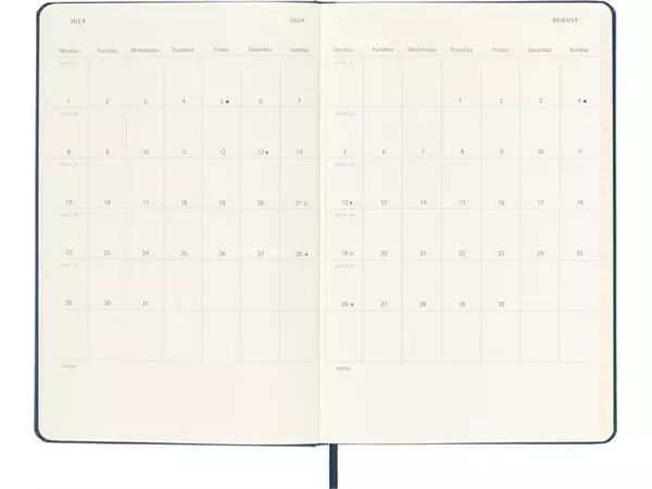 Een Agenda 2023/2024 Moleskine 18M Planner Weekly 7dag/1pagina large 130x210mm hard cover saffier blauw koop je bij NiceSupplies.nl