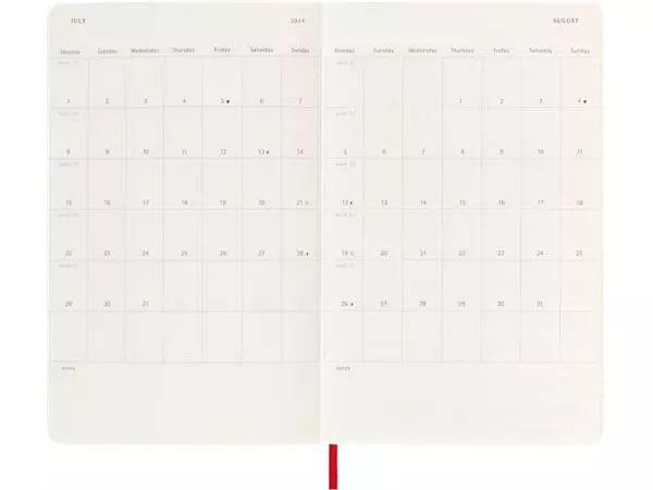 Een Agenda 2024 Moleskine 12M Planner Weekly 7dag/1pagina large 130x210mm soft cover scarlet red koop je bij Kantoorvakhandel van der Heijde