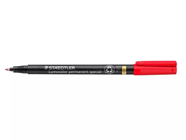 Een Viltstift Staedtler Lumocolor 319 special permanent F rood koop je bij Van Leeuwen Boeken- en kantoorartikelen