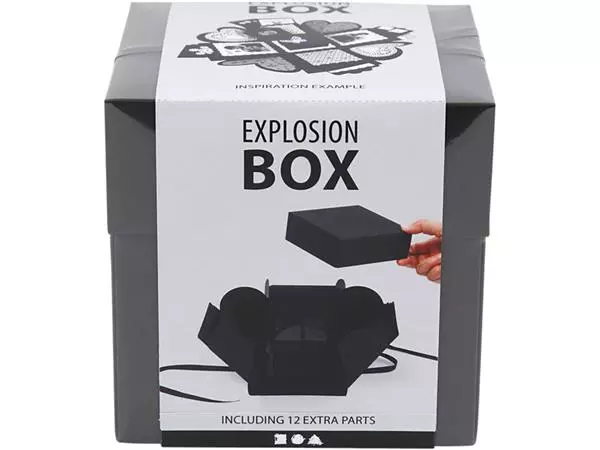 Een Explosion box Creativ Company 12x12x12cm zwart koop je bij Totaal Kantoor Goeree