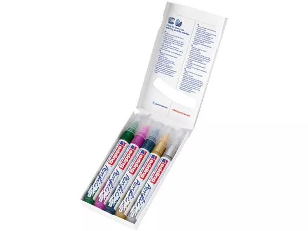 Een Acrylmarker edding e-5100 medium metallic assorti set à 5 stuks koop je bij NiceSupplies.nl