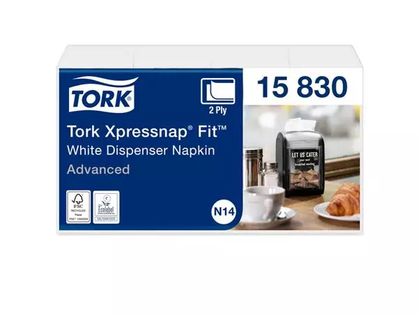 Een Servetten Tork Xpressnap Fit ® N14 2-laags wit 15830 koop je bij L&N Partners voor Partners B.V.