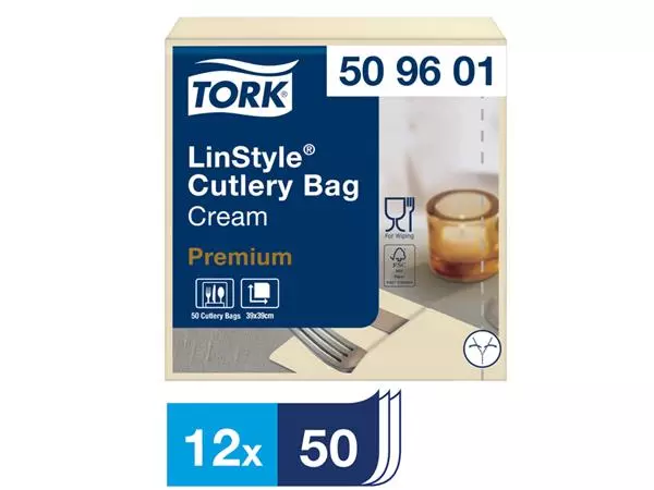 Een Pochette Tork LinStyle® 1-laags 50st duurzaam creme 509601 koop je bij Van Leeuwen Boeken- en kantoorartikelen