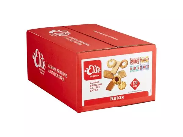 Een Koekjes Elite Selection Relax mix 120 stuks koop je bij Omnia 4 Office