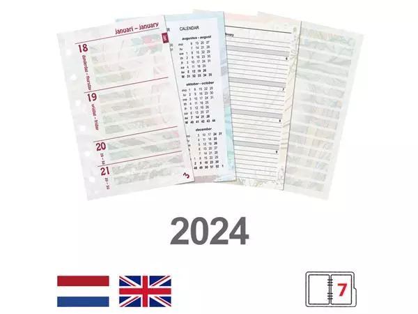 Agendavulling 2025 Kalpa Pocket bloemen 7dagen/2pagina's