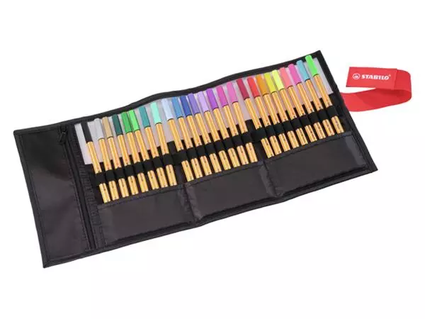 Een Fineliner STABILO point 88/25 Arty rollerset zwart fijn assorti etui à 25 stuks koop je bij NiceSupplies.nl