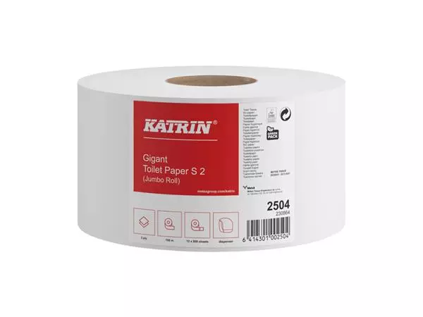 Een Toiletpapier Katrin Gigant S2 2-laags 600vel wit koop je bij De Angelot