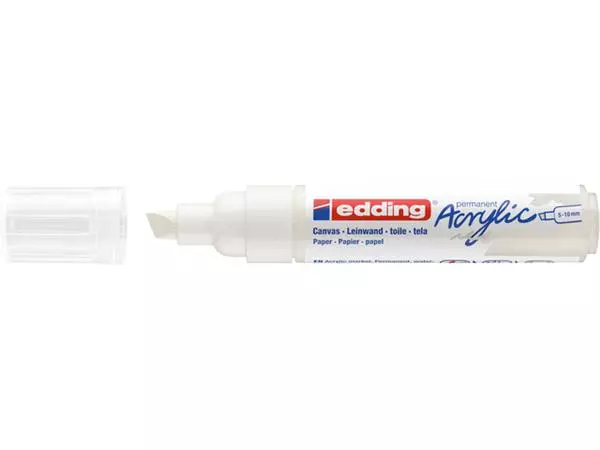 Een Acrylmarker edding e-5000 breed verkeerswit koop je bij Buro De Peuter