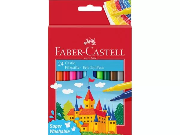 Een Kleurstift Faber-Castell assorti etui à 24 stuks koop je bij Totaal Kantoor Goeree
