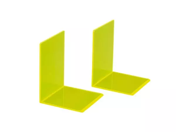 Een Boekensteun MAUL 10x10x13cm acryl set 2 neon geel transparant koop je bij KantoorProfi België BV